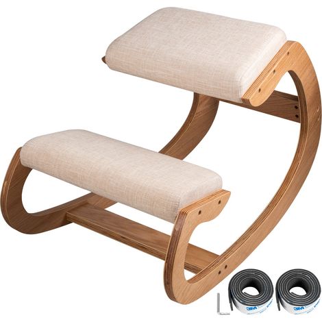 Chaise Ergonomique à Genoux le Tabouret en Bois Bureau Accueil Maison Fauteuil Ergonomique à Genoux Heavy Duty Tabouret à Genou Posture Pliante Modelage Soulagement du Stress (1/5)