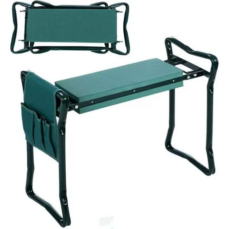 Siège de jardin pliable -usage avec poignées Coussin de jardin portable et léger Tabouret et chaise robustes