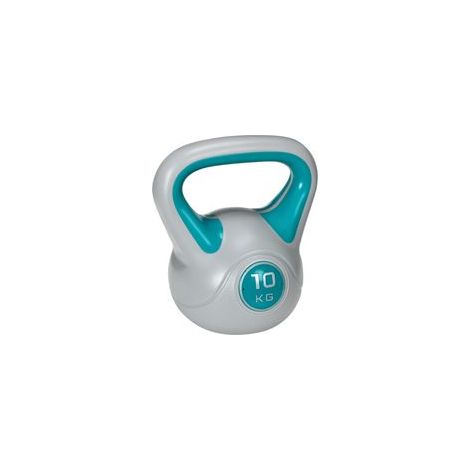 10 kg Kettlebell, Kurzhantel mit ergonomischem Griff, Kugelhantel, Krafttraining, Workout, 22 x 16 x 26 cm, blau