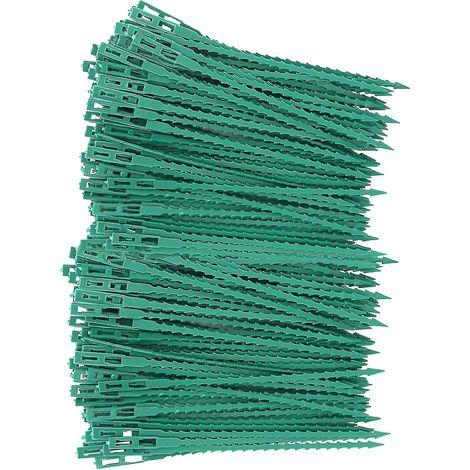 Support pour tomates sur souche, attaches réglables pour plantes et clips de support pour câbles, attaches en plastique pour bricolage (5 paquets, 100, vert)