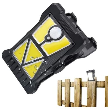 Lampe LED à pince de 17,8 x 10,5 cm (7,01 x 4,13 pouces) pour jardin, cour et terrasse. Éclairage avec 3 modes d'éclairage, idéal pour les allées, les chambres, le salon et les espaces de rangement. F (1/5)