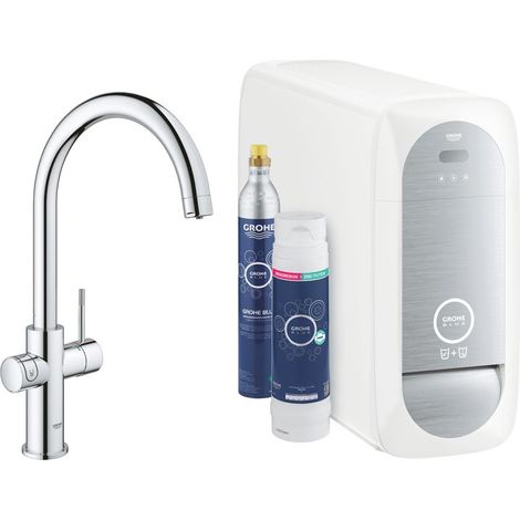 GROHE 115556 Blue Home Starter kit Plus Miscelatore a 3 Vie sistema filtrazione acqua e acqua frizzante (1/5)