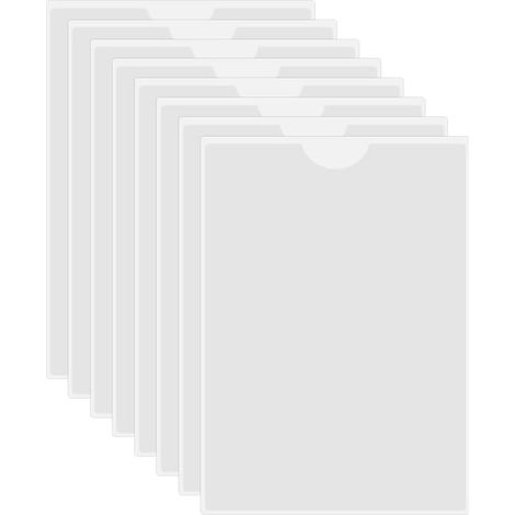 Porte-étiquettes Transparents Pour Classeur Autocollant,8 Pièces Pochettes Pour Cartes D'index,Pour Organiser Et Protéger Les Cartes(Taille intérieure:14.8 21cm) (1/5)