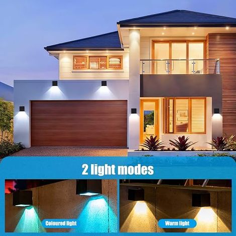 Solar Wall Light Solar Lights Outdoor Garden 2 Modes Solar Fence Lights Wall Patio Garden Fences (1/4)