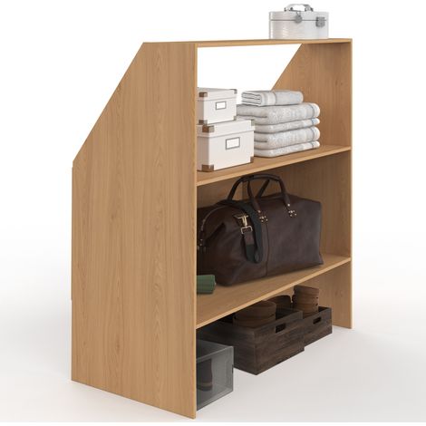 TOMI Scaffale sottopiano a 2 livelli 100 x 50 x 70/110 cm in legno di faggio