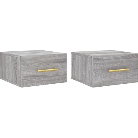 Maison Exclusive - Wand-Nachttische 2 Stk. Grau Sonoma 35x35x20 c