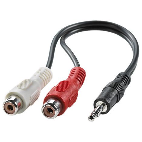 Value 11.99.4340 Klinke Audio Anschlusskabel [1x Klinkenstecker 3.5 mm - 2x Cinch-Buchse] 0.20 m Sch
