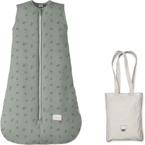Nuvita MOOVO DREAMS Sacco Nanna Primaverile 90300 TOG 1.5 Smanicato in Cotone Biologico  Sacco Nanna Neonato con Cerniera Centrale e Laterale  Leggero per Primavera ed Estate - Sage Green, 6-18M (1/5)