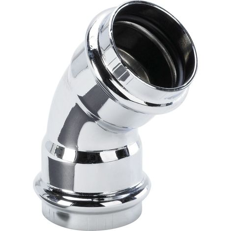 Bogen 45 Grad 5698 in 32x32mm Kupfer verchromt (1/2)