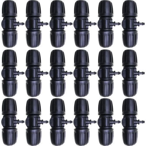 Irrigation Hose Connectors, 18pcs 1/2 Inch Drip Irrigation Accessories 3 Way Plastic Drip Irrigation Connectors Accessories Drip Irrigation System 16mm (1/4)