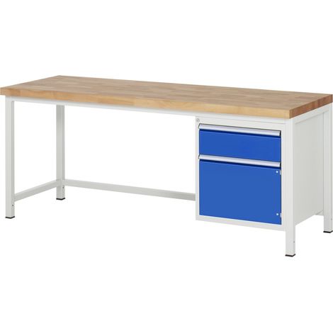 Rau Werkbank höhenverstellbar 8152A1, B2000xT700xH840-1040mm, 1x Schublade-TA, 1x Tür (1/5)