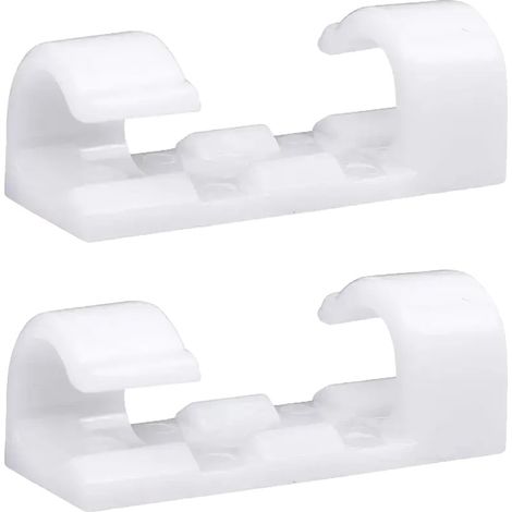 Organizadores de cables, clips autoadhesivos, duraderos, 20 unidades, color blanco. (1/2)