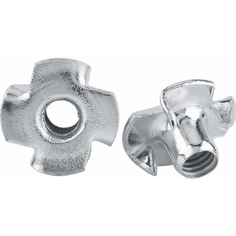 Ecrou En T - Acier Au Carbone Zingué - Pour Fixation Bois Et Panneaux De Particules - M6 - 50 Pièces (1/5)