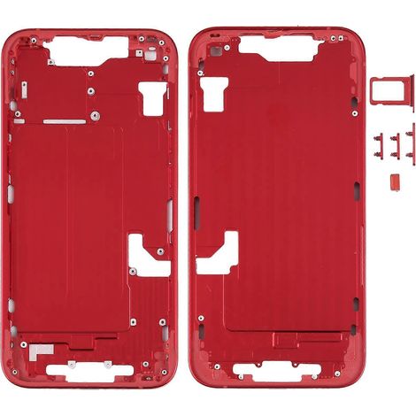 Cadre central pour iPhone 14 avec boutons latéraux - Couleur : Rouge (1/4)