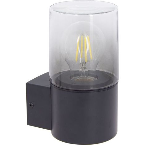 Applique murale filaire noire fumée IP44, culot E27, 40W max (1/5)