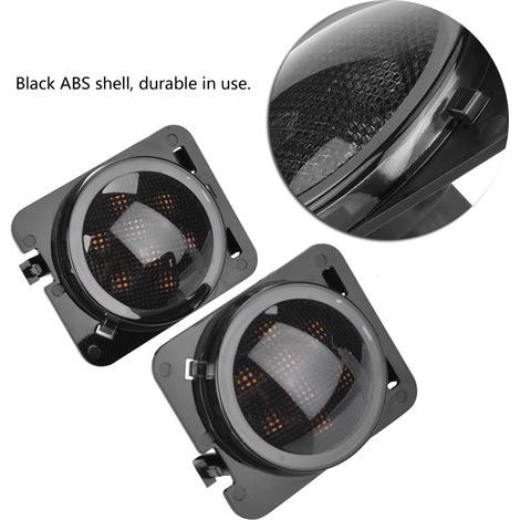 Par de luces LED de posición laterales para guardabarros, intermitentes, para Jeep Wrangler JK 2007-2015 (1/5)