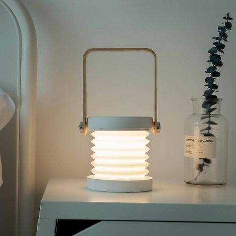 BEBUSINGOTO Klappbare Nachttischlampe, über USB wiederaufladbare Laternenlampe (Grau) (1/5)