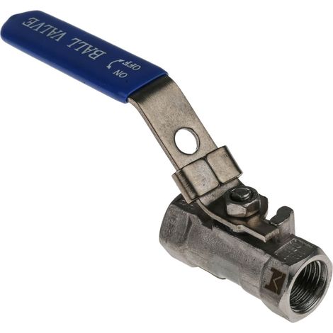 Robinet à boisseau sphérique haute pression en Acier inoxydable BSPP 1/4" Poignée Bleu 2 voies ( Prix pour 1 )