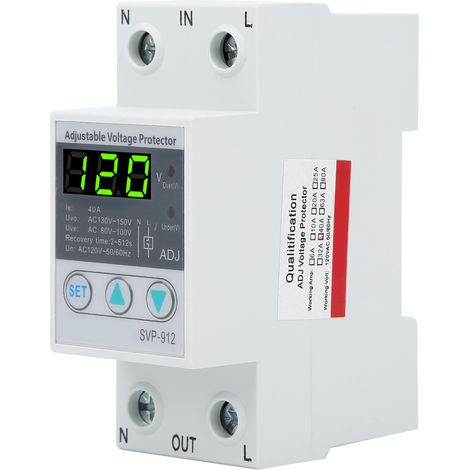 SVP912 120VAC interrupteur de Protection à réinitialisation automatique sous tension à récupération automatique réglable (40A) (1/5)
