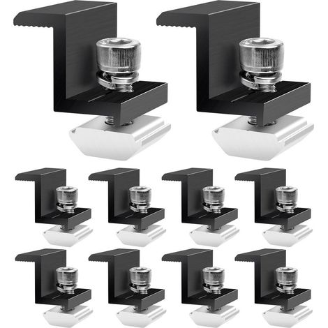 10 Pièces Fixation Panneau Solaire: Support Panneau Solaire en Aluminium 30 mm, Support Montage Panneau Solaire en Z pour Panneau Photovoltaïque Camping Car Toiture Mural, Avec Ecrous et Boulon (1/5)
