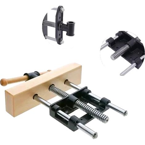 Abrazadera para madera, longitud 37 cm, ancho 17,9 cm, rango de apertura 23 cm, diámetro de la varilla de alambre 2,3 cm, separación entre varillas guía 14,8 cm (1/5)