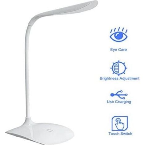 Lámpara de escritorio LED - 3 niveles de brillo/18 LED - Blanca (1/5)