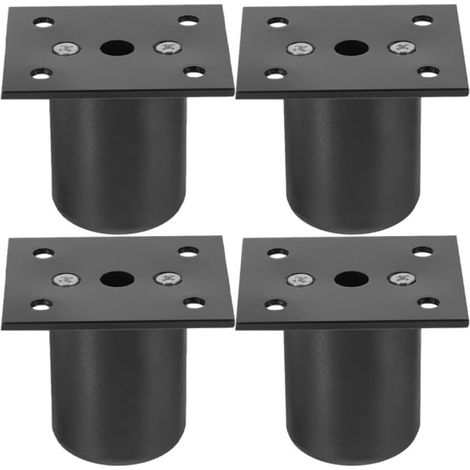 Pieds de Meuble Réglables Noirs en Alliage D'aluminium, Lot de 4 Hauteur Ajustable Jusqu'à 1, 2cm, Structure Résistante à L’usure, Format pour Meubles Reglables (1/5)