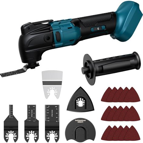 Outil Multifonction Oscillant Sans Fil pour Makita 18V Batterie, Multitool à 6 Vitesses Réglables, Scie Multifonction pour enlever, gratter, couper avec accessoires (piles non incluses) (1/5)