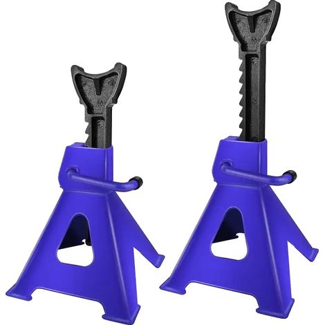 Soportes de eje, acero y hierro fundido, ajuste de altura de 290 mm a 430 mm, peso de 2,4 kg por gato, capacidad de carga de 3000 kg, 4 soportes ampliamente espaciados. (1/5)