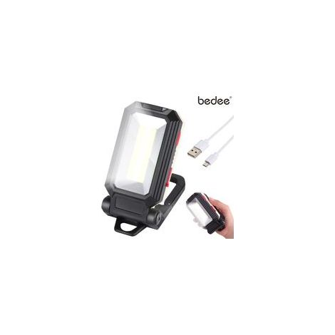 Linterna de trabajo LED recargable con base magnética y gancho, linterna COB portátil para taller, ideal para reparación de automóviles, camping y situaciones de emergencia. Perfecta para inspección y