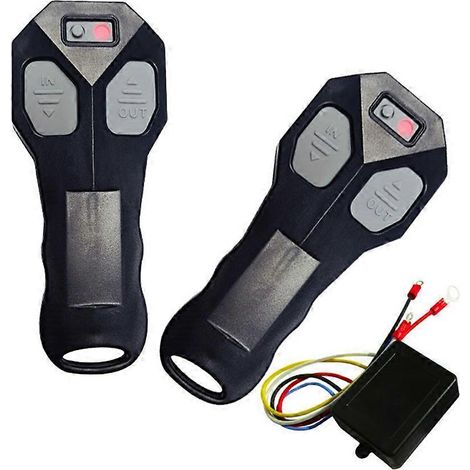 Télécommande sans fil pour treuil électrique avec émetteur portatif, 12 V/24 V, adaptée aux camions, quads et remorques - JBMEDIA (1/4)