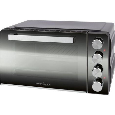 Mini four grill 30L – Convection, chaleur supérieure et inférieure – Pierre à pizza Ø 30 cm – 1500W – PCMBG1277NOIR – Profi Cook (1/5)