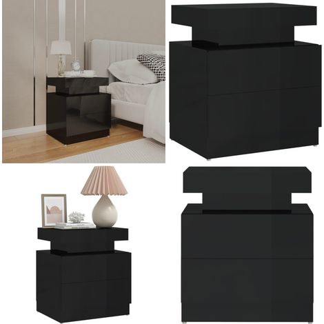 Nachttisch Hochglanz-Schwarz 45x35x52 cm Holzwerkstoff - Nachtisch - Nachttisch Schwarz - Wohnzimmer Deko - Holzwerkstoff Tisch - Sideboard - Home & Living (1/5)