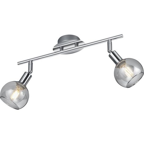 Spot de Plafond Chrome 2 Eclairage Trio Verre Fumé (1/3)