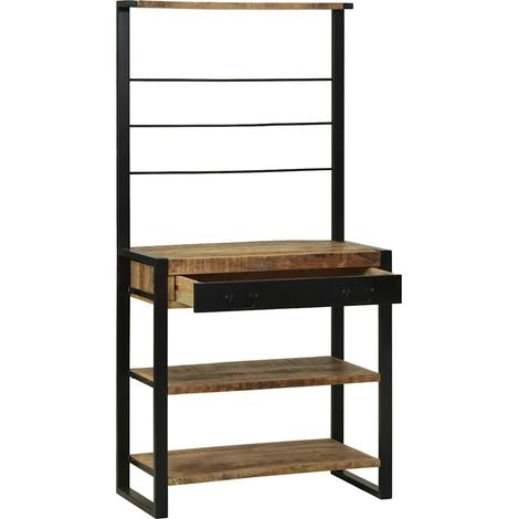 Étagère de cuisine Marron et Noir 80 x 40 x 160 cm