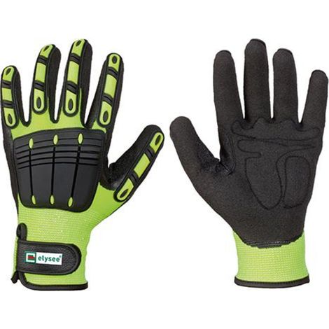 ELYSEE 1 paire de gants résistants jaune fluo / noir taille 10 - 0881-10H (1/4)