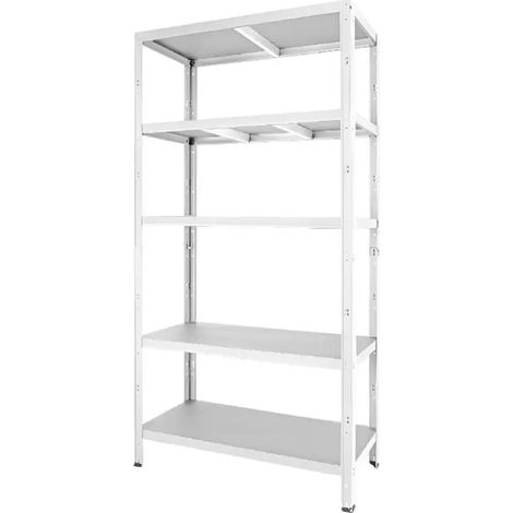 scaffale in metallo 5 ripiani grima "rako" bianco 400 kg 100x40x188 cm (1/2)