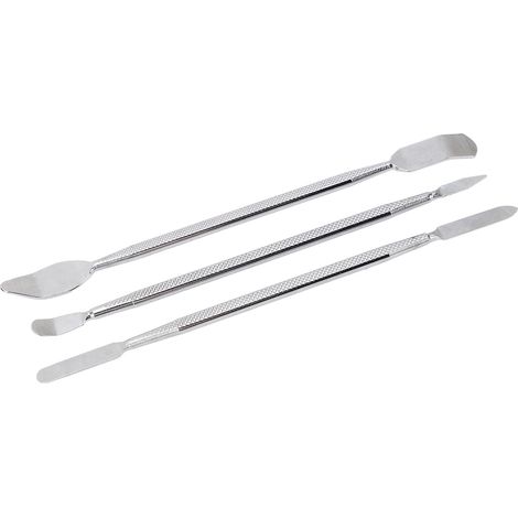 Lot de 3 spatules métalliques en acier inoxydable, petites barres de levier avec poignée antidérapante pour la réparation d'appareils électroniques (1/5)