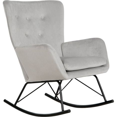 Rocking chair design beige élégant et confortable - Beige naturel doux (1/5)