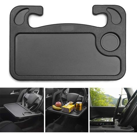 Table de voiture portable bureau volant multifonctionnel manger travail boisson plateau de support de marchandises alimentaires ordinateur portable de voiture support de bureau support de volant (1/5)