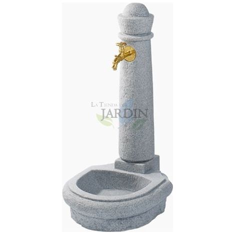 Fuente de Jardín Piedra Venezia Gris Imitación Piedra Natural - Altura 90 cm, Ancho 44 cm, Fondo 52 cm (1/3)