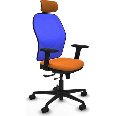 Chaise piqueras y crespo Jorquera orange simili cuir accoudoirs ajustables (1/2)