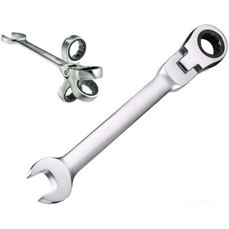 CHIAVE COMBINATA 20 MM A CRICCHETTO TESTA SNODABILE PIEGHEVOLE CHROME VANADIUM (1/3)