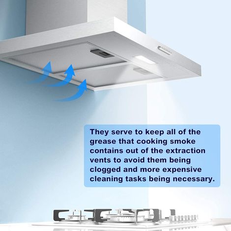 Antoble Filtre à Graisse Métallique Pour Hotte Ccooke & Lewis de Cuisine/Ventilation de Ventilateur D'extraction Argent 320 x 260 mm (Pack de 2) (1/4)