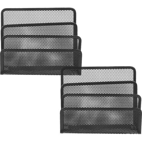 Organiseur de documents KICHOUSE en fer noir , lot 2 , au design arrondi . Trieur courrier pratique