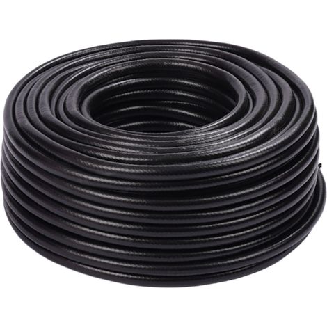 Relaxdays garden hose, 50 m, universal 1/2" water hose, UV & weatherproof, fabric, PP, black (1/5)