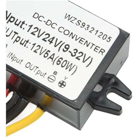 NALOOKAMIC  DC à DC Convertisseur de Tension étanche 9-32V à 12V 5A 60W Transformateur Volt Transformateur Régulateur de Puissance Module stabilisé à Tension Constante