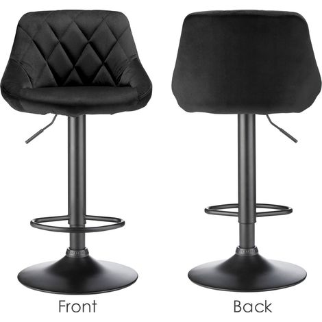 Haloyo Lot de 10 tabourets de bar avec Surface en Velours, tabourets de cuisine avec dossier, réglables en hauteur, noir (1/5)