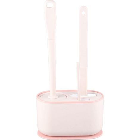 Set di scopini per WC, accessori per il bagno, detergente per WC, set di scopini per WC multifunzionale da appendere (rosa ciliegio in fiore)