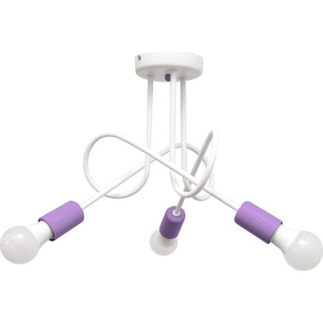 Helam OXFORD Plafonnier semi-encastré à bras multiples Blanc, Violet 50cm
